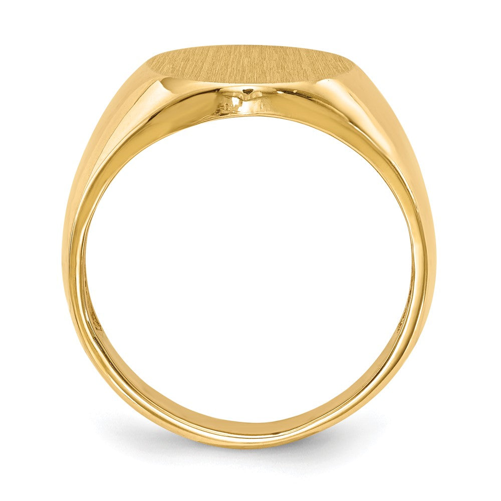 14k 13.5x Oval Open Back Mens Signet Ring