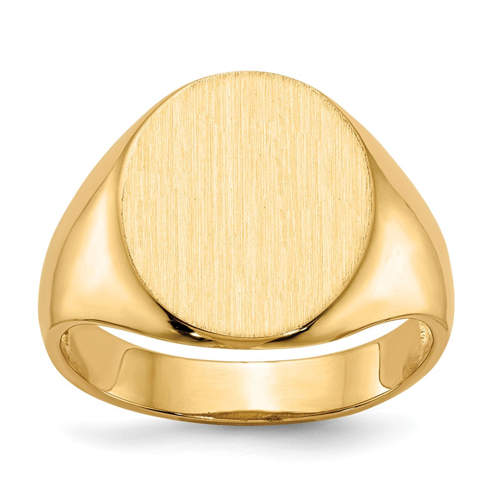 14k 13.0x Oval Open Back Mens Signet Ring
