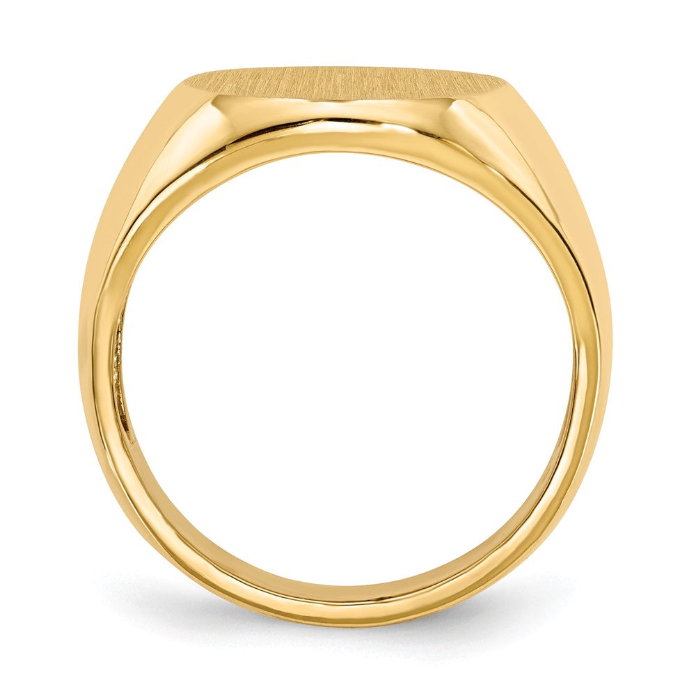 14k 14.0 x Oval Open Back Mens Signet Ring