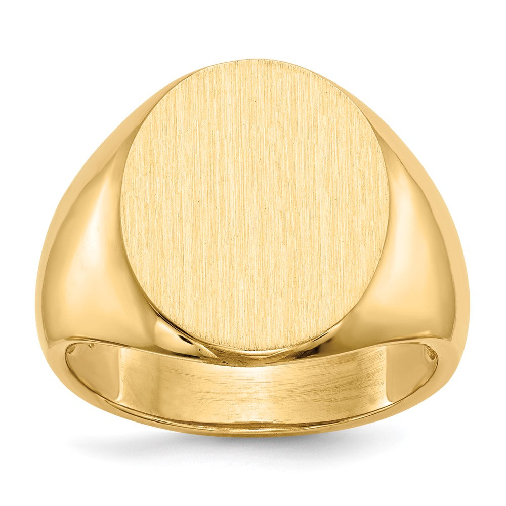 14k 14.0 x Oval Open Back Mens Signet Ring