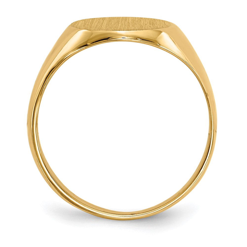 14k 10.5x Oval Closed Back Signet Ring
