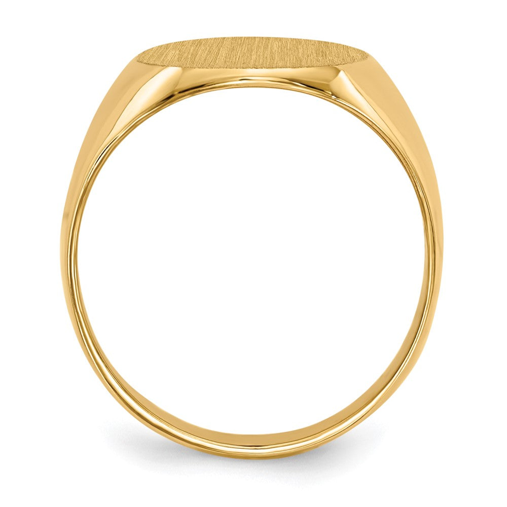 14k 12.0x Oval Closed Back Signet Ring