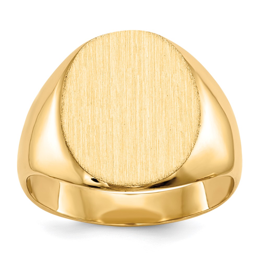14k 12.0x Oval Closed Back Signet Ring