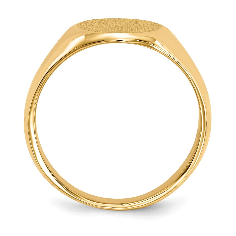 14k 11.0x Oval Closed Back Mens Signet Ring