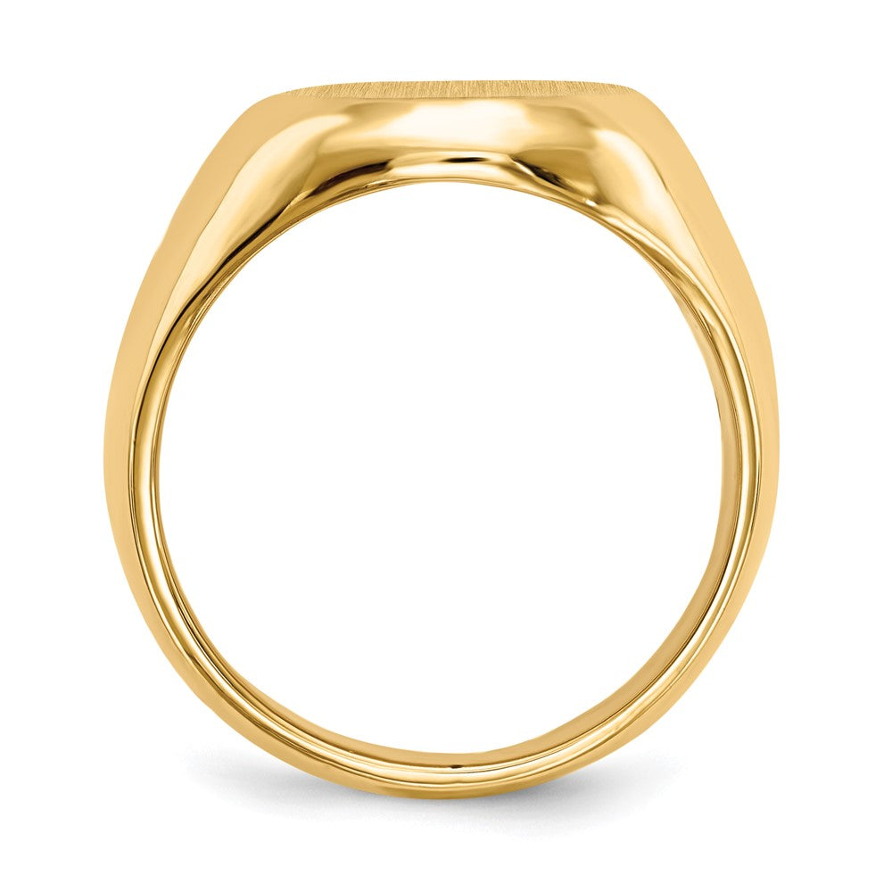 14k 13.5x Oval Closed Back Mens Signet Ring