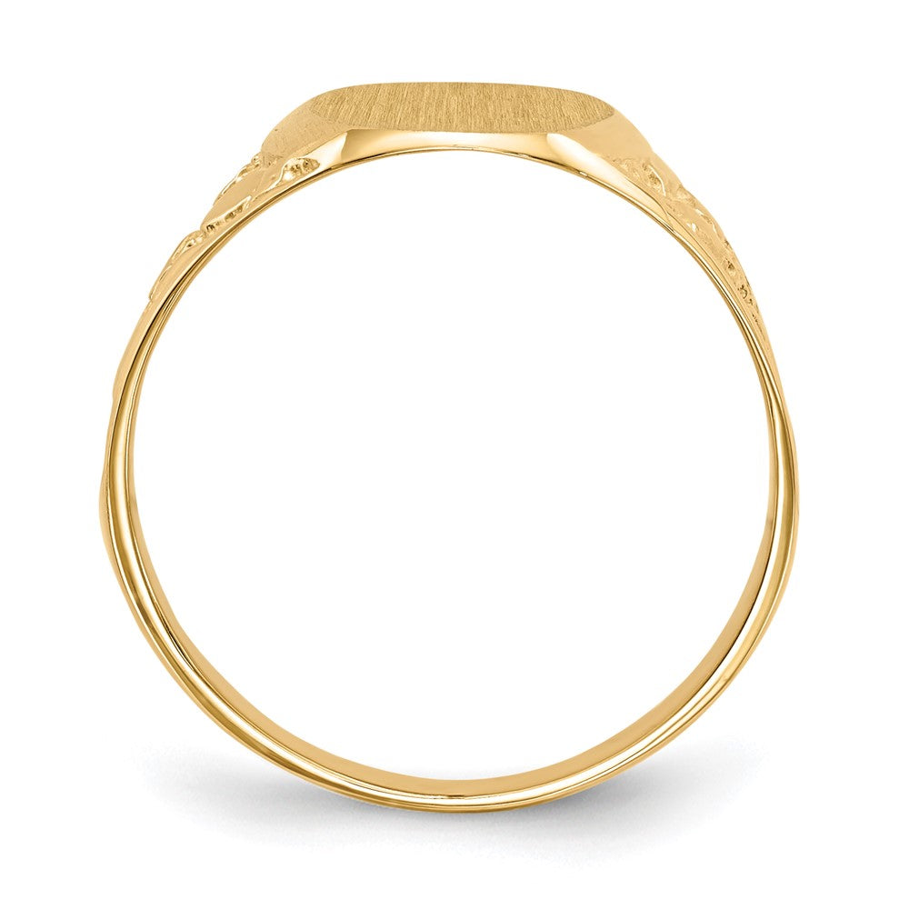 14k 11.0x Oval Closed Back Mens Nugget Signet Ring