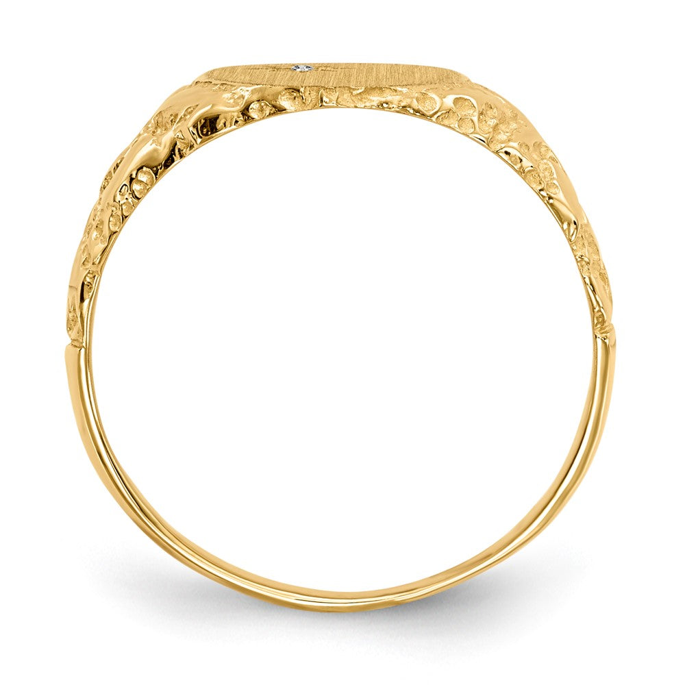 14k 9.0x Closed Back VS Diamond Signet Ring