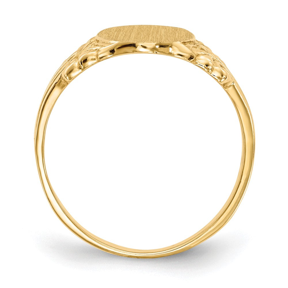 14k 8.0x Oval Closed Back Signet Ring