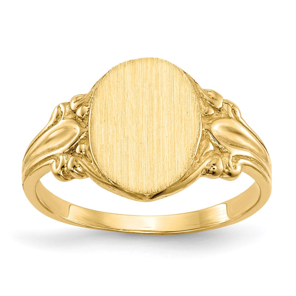 14k 8.0x Oval Closed Back Signet Ring