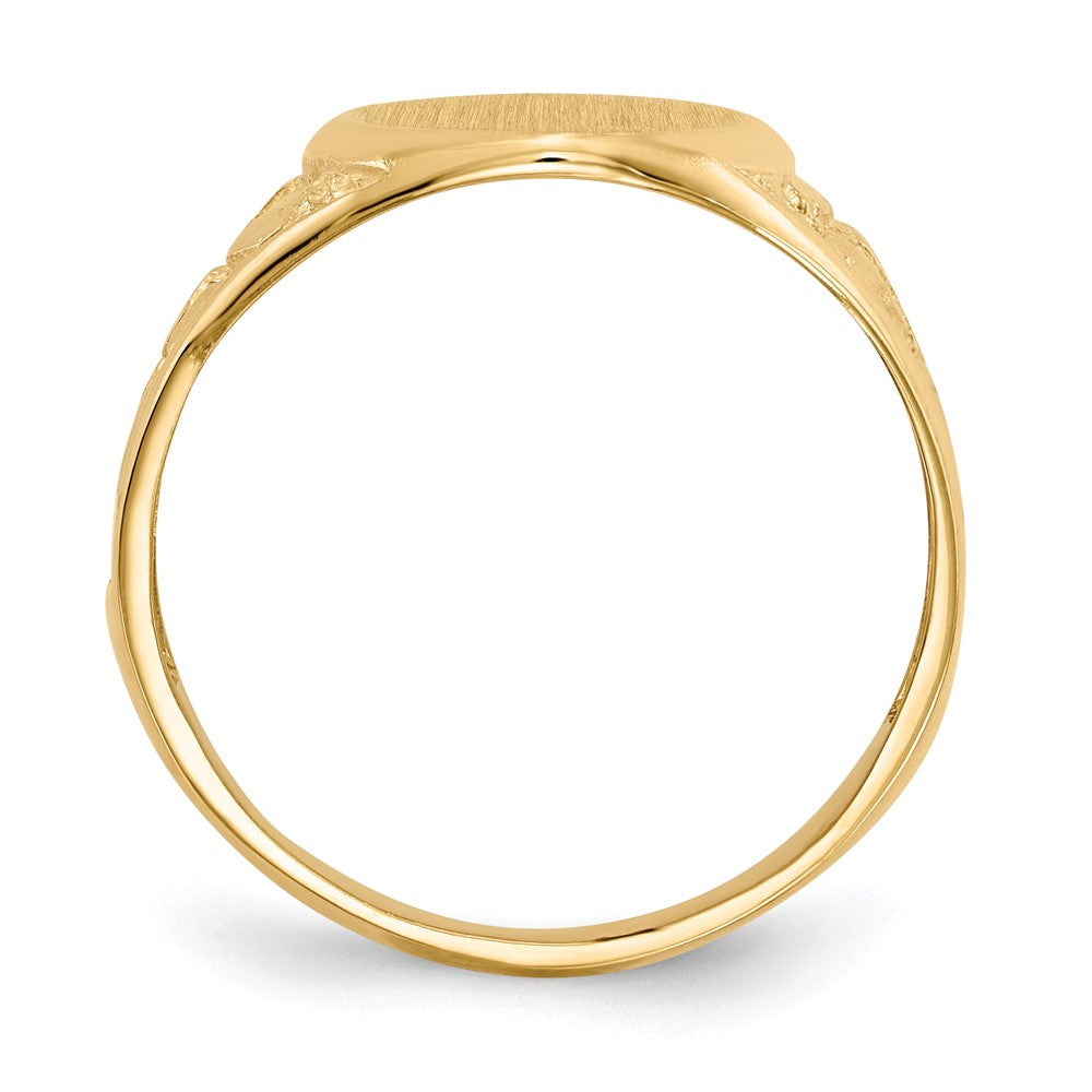 14k 11.5x Oval Open Back Mens Nugget Signet Ring