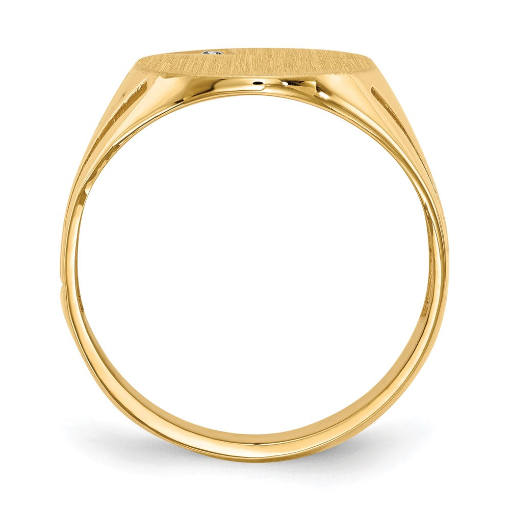 14k 16.0x Open Back A Diamond Men's Signet Ring