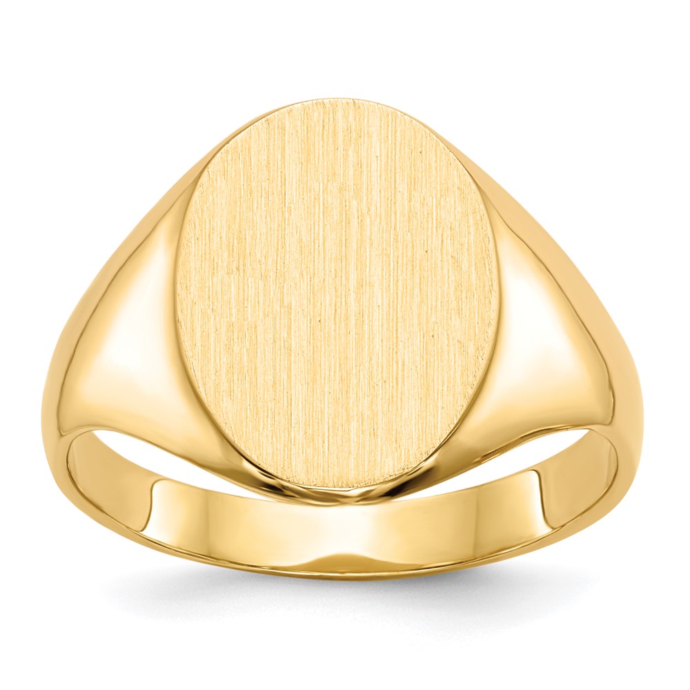 14k 10.0x Oval Closed Back Signet Ring