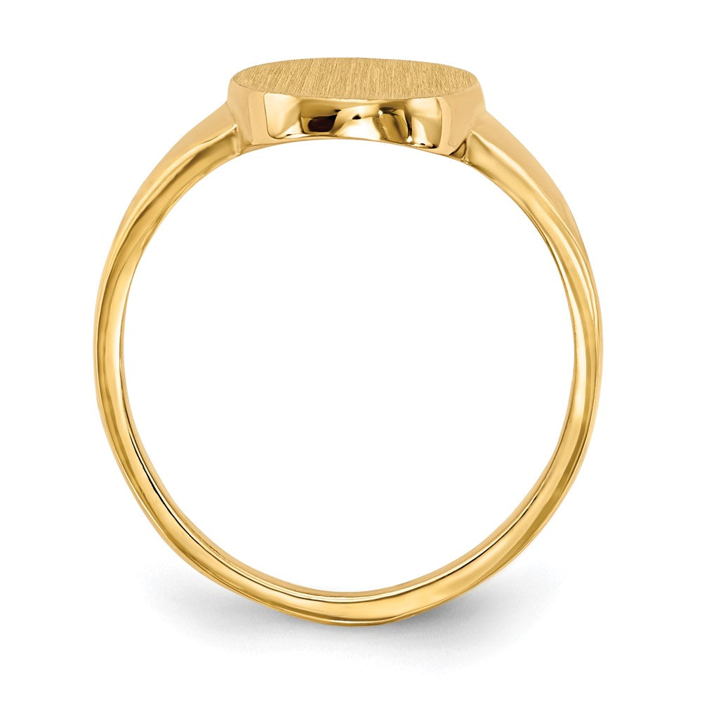 14k 9.0x Oval Closed Back Signet Ring