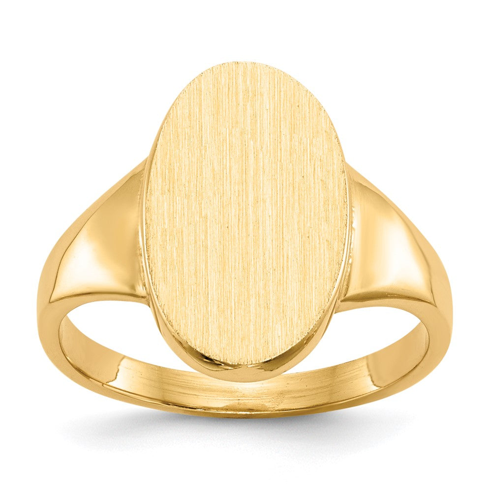 14k 9.0x Oval Closed Back Signet Ring