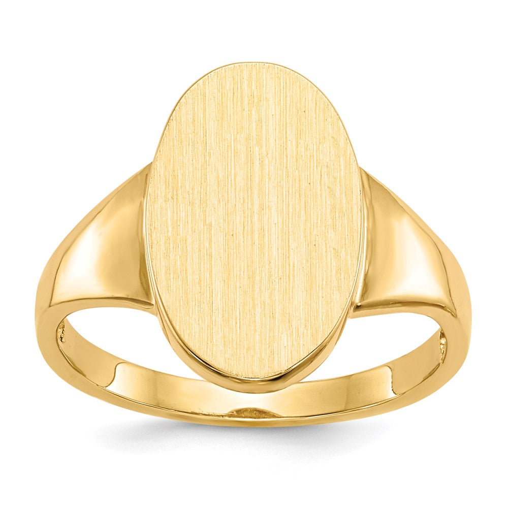 14k 9.0x Oval Open Back Signet Ring