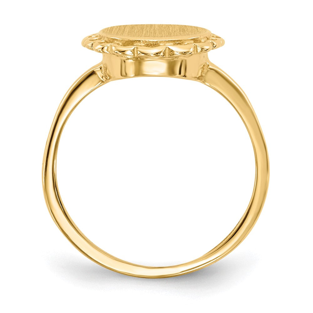 14k 11.5x Open Back Signet Ring