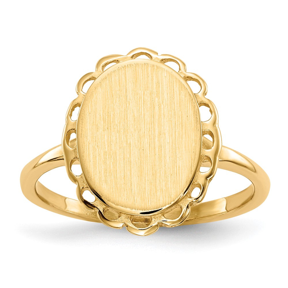 14k 11.5x Open Back Signet Ring