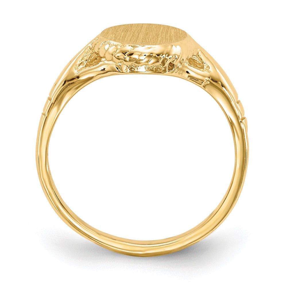 14k 8.5x Open Back Size 3 Childs Oval Signet Ring