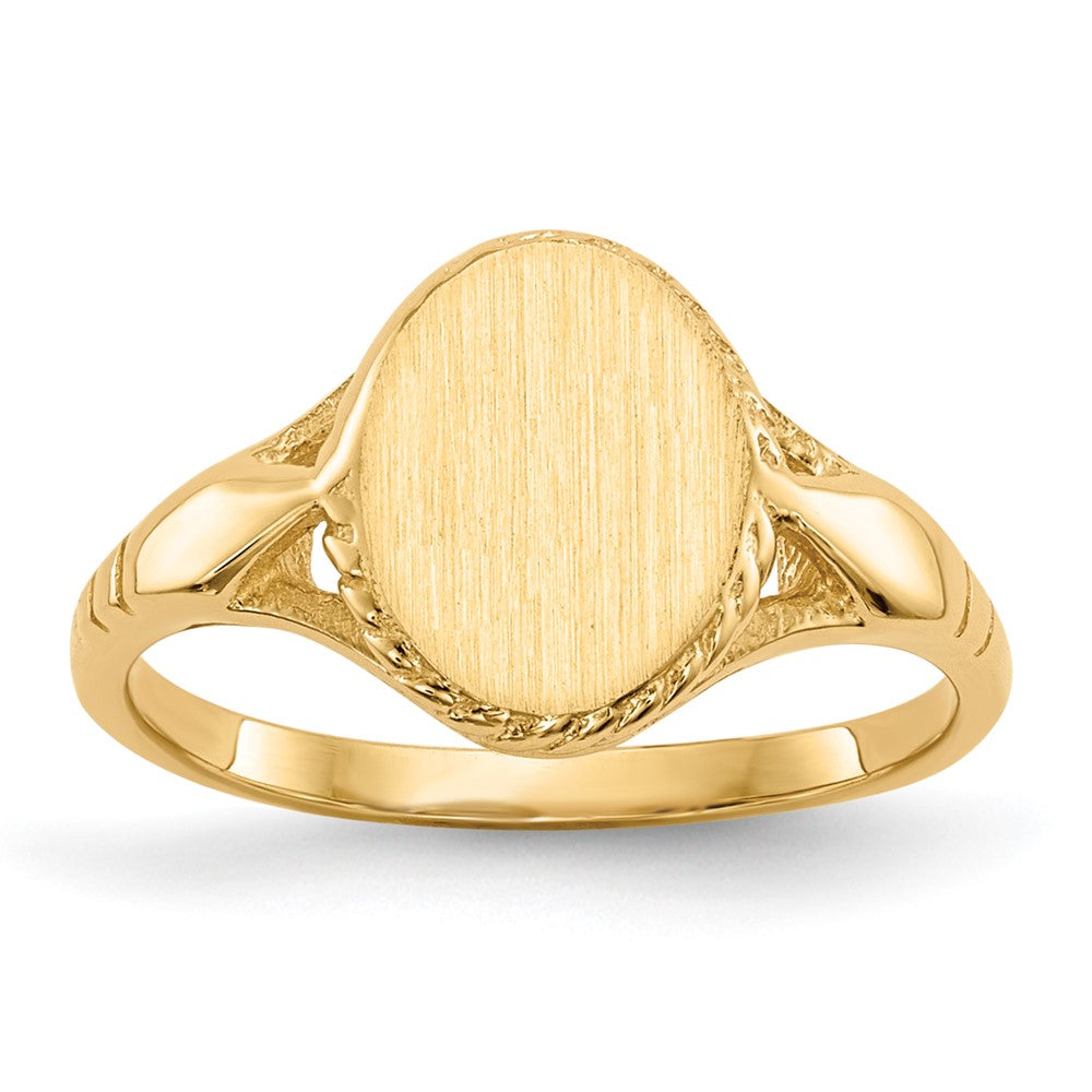 14k 8.5x Open Back Size 3 Childs Oval Signet Ring