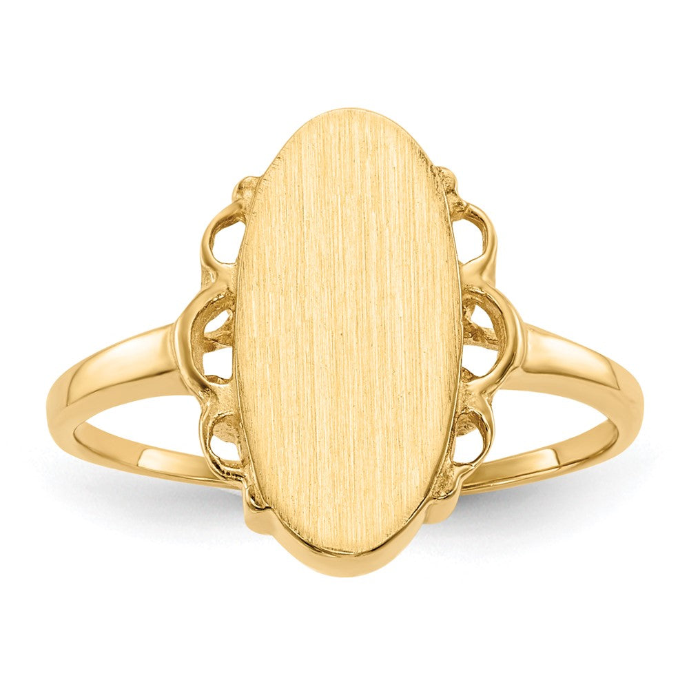 14k 14.5x Open Back Signet Ring
