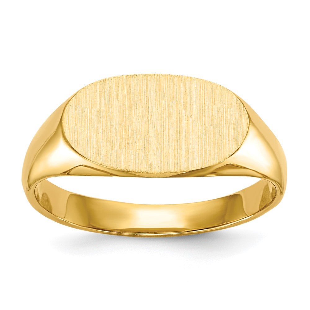 14k 6.25x Closed Back Size 4 Childs Oval Signet Ring
