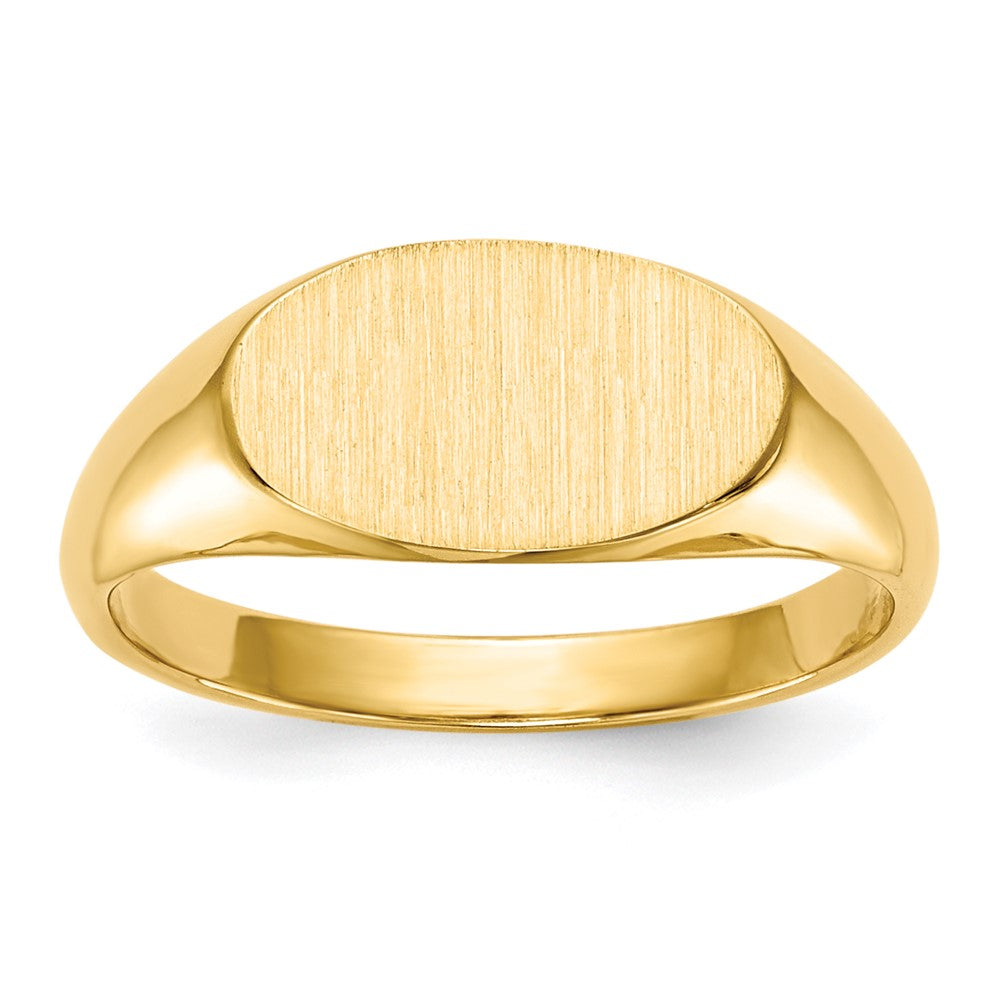 14k 11.0x Closed Back Size 4 Childs Oval Signet Ring