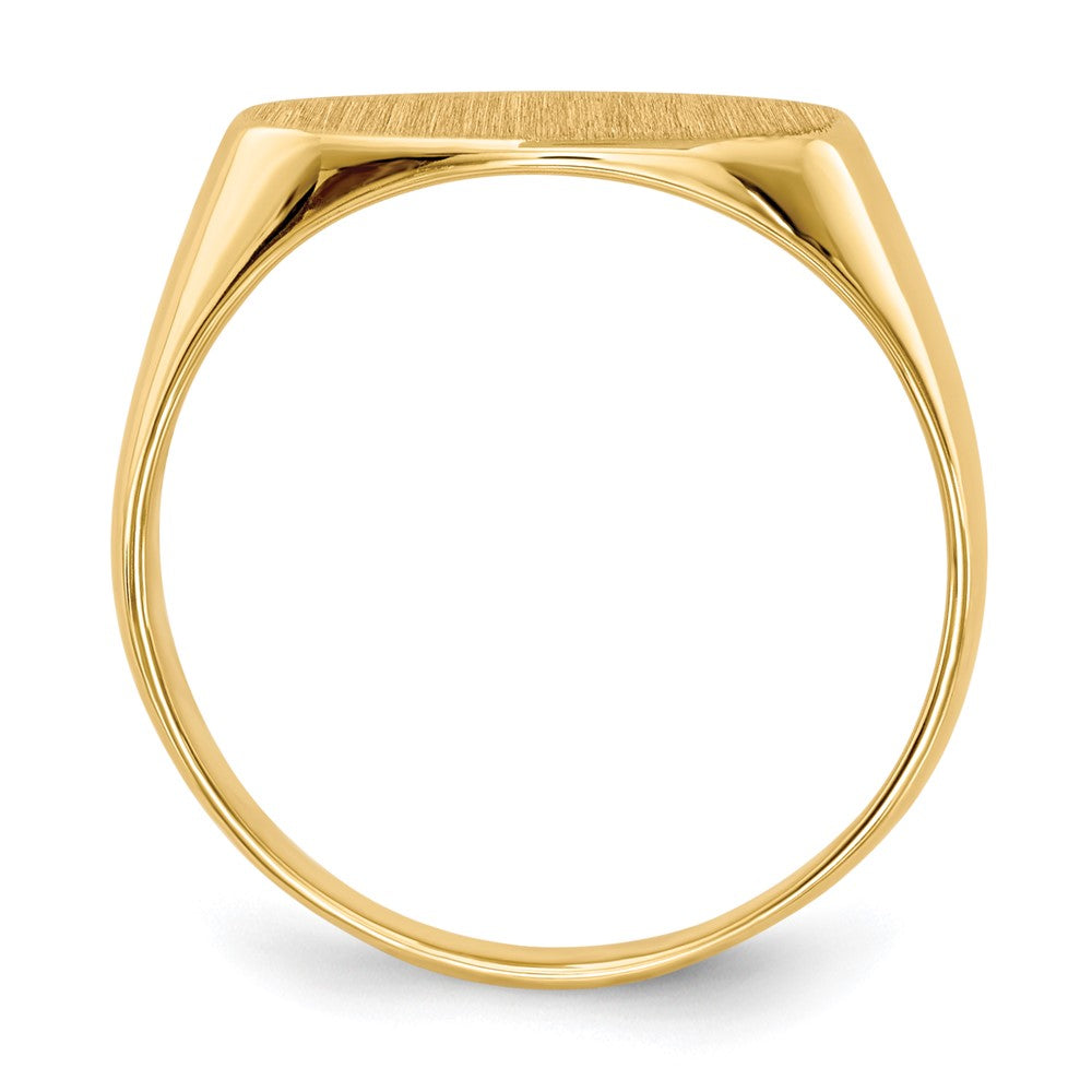 14k 13.5x East-West Oval Closed Back Signet Ring