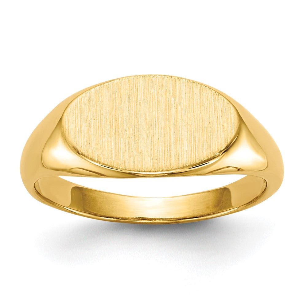 14k 6.5x Open Back Size 4 Childs Oval Signet Ring