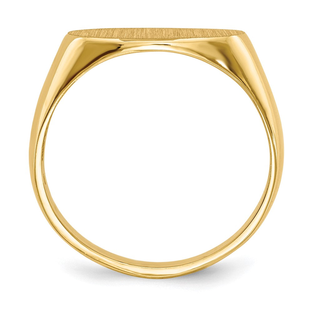 14k 13.5x East-West Oval Open Back Signet Ring