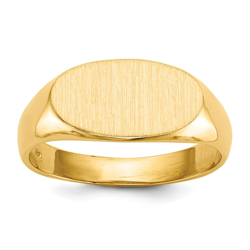 14k 13.5x East-West Oval Open Back Signet Ring