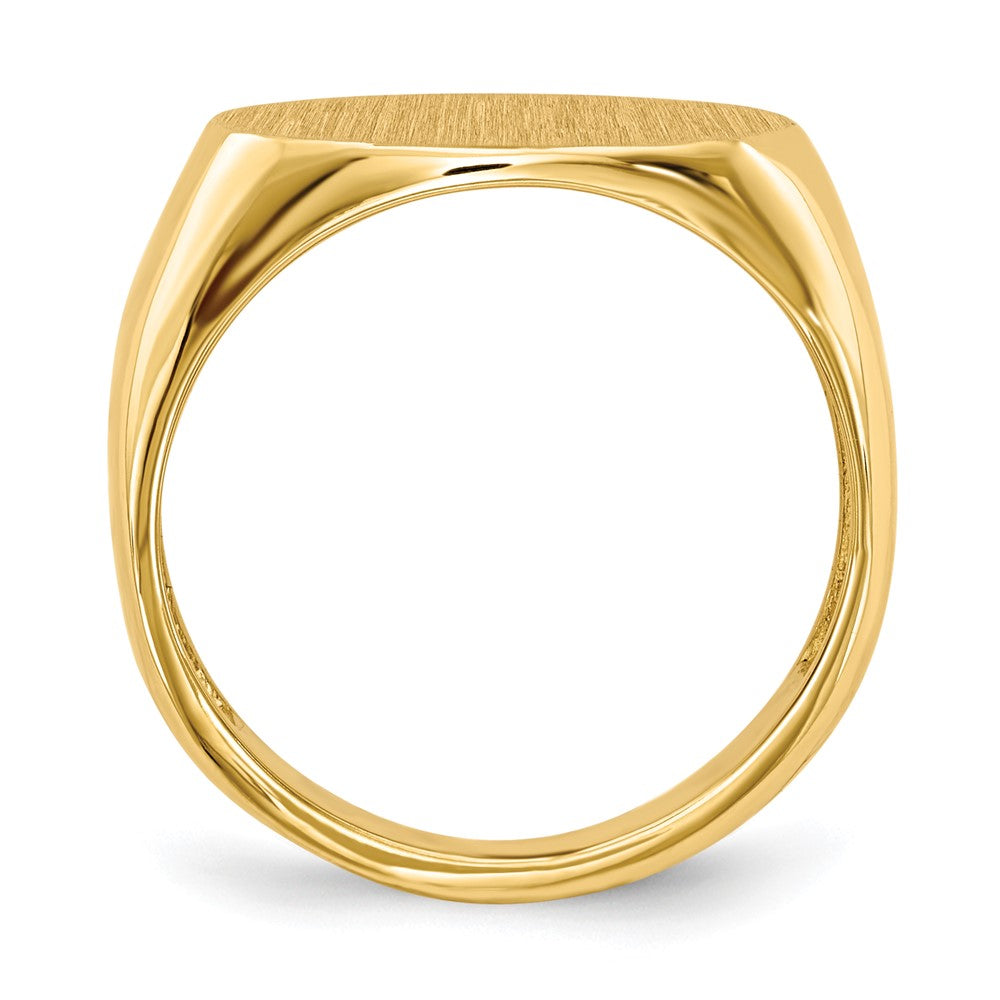 14k 15.0x East-West Oval Open Back Signet Ring
