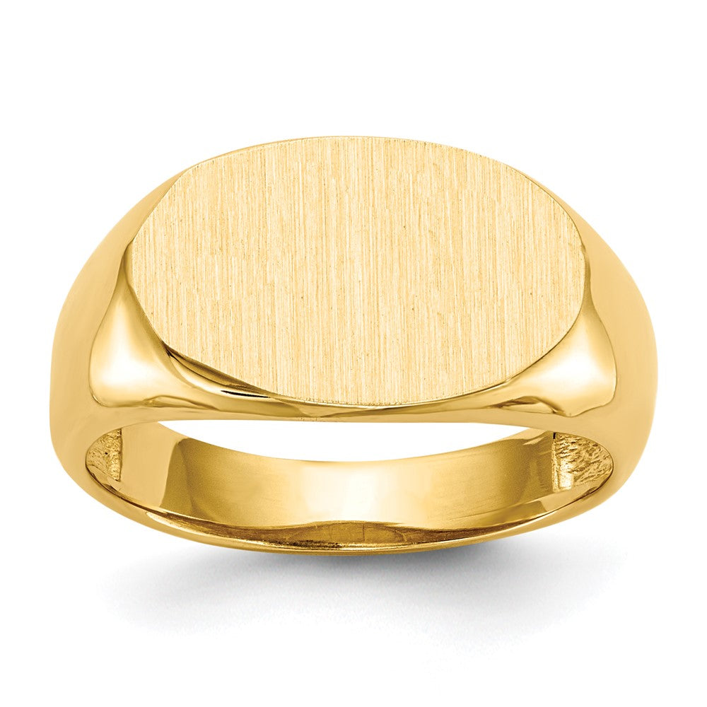 14k 15.0x East-West Oval Open Back Signet Ring