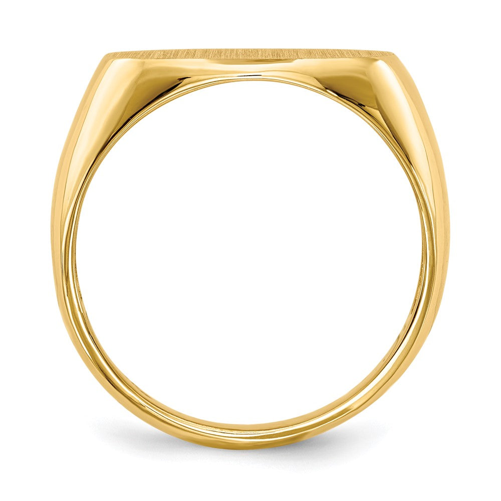 14k 17.0x East-West Oval Open Back Mens Signet Ring