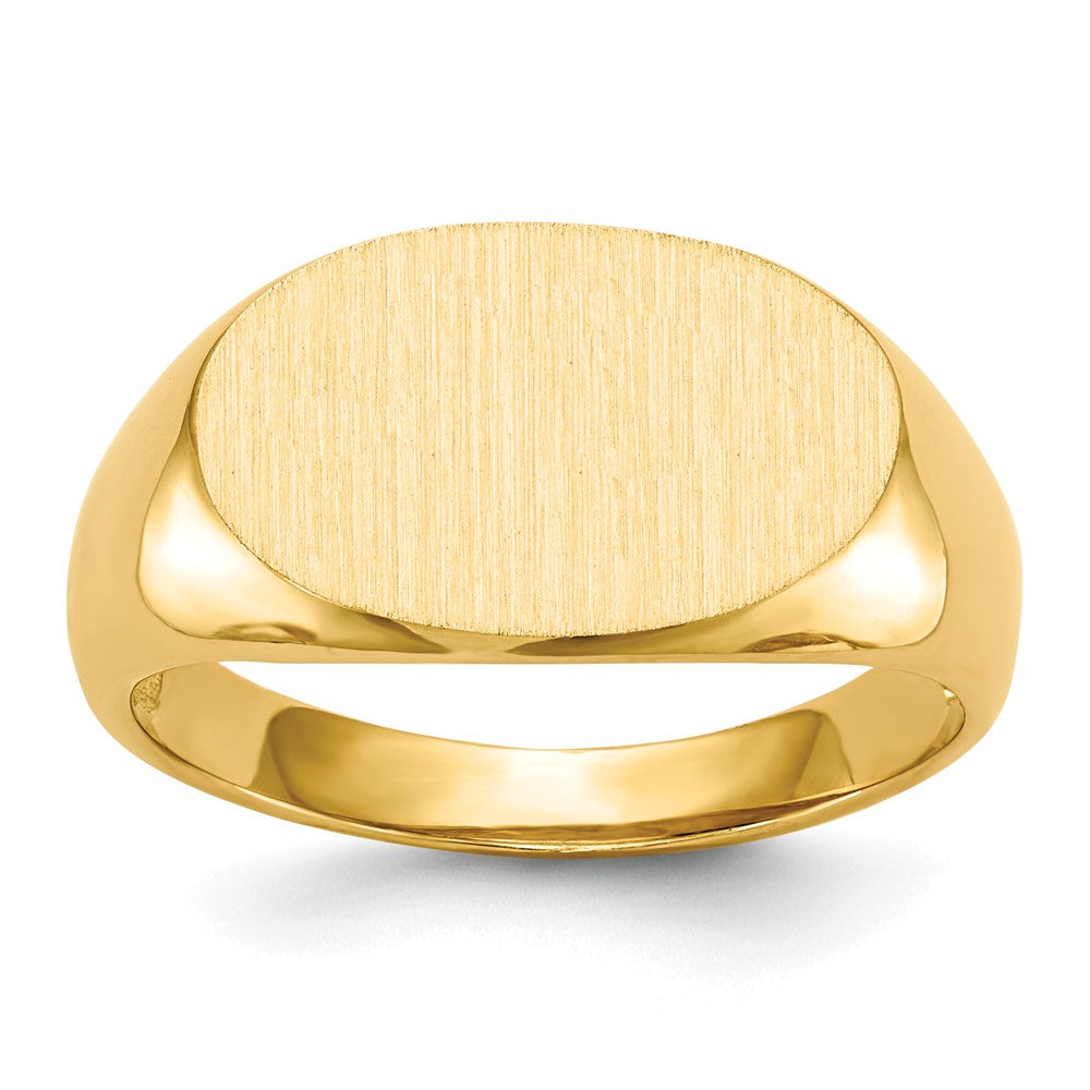 14k 17.0x East-West Oval Open Back Mens Signet Ring