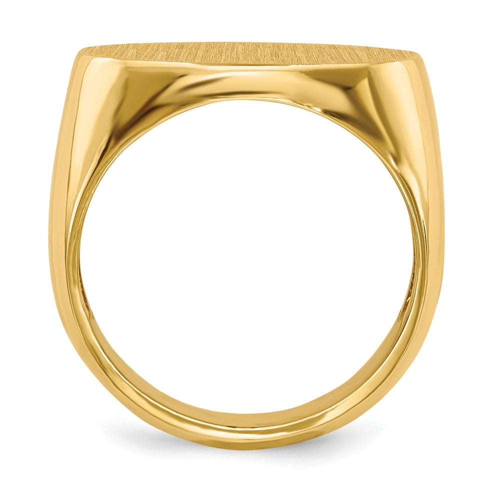 14k 20.5x Oval Open Back Mens Signet Ring