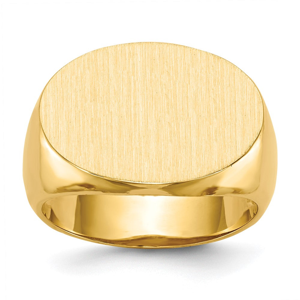 14k 20.5x Oval Open Back Mens Signet Ring