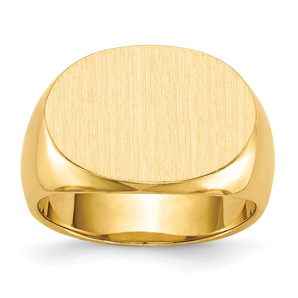 14k 19.0x Closed Back Mens Signet Ring