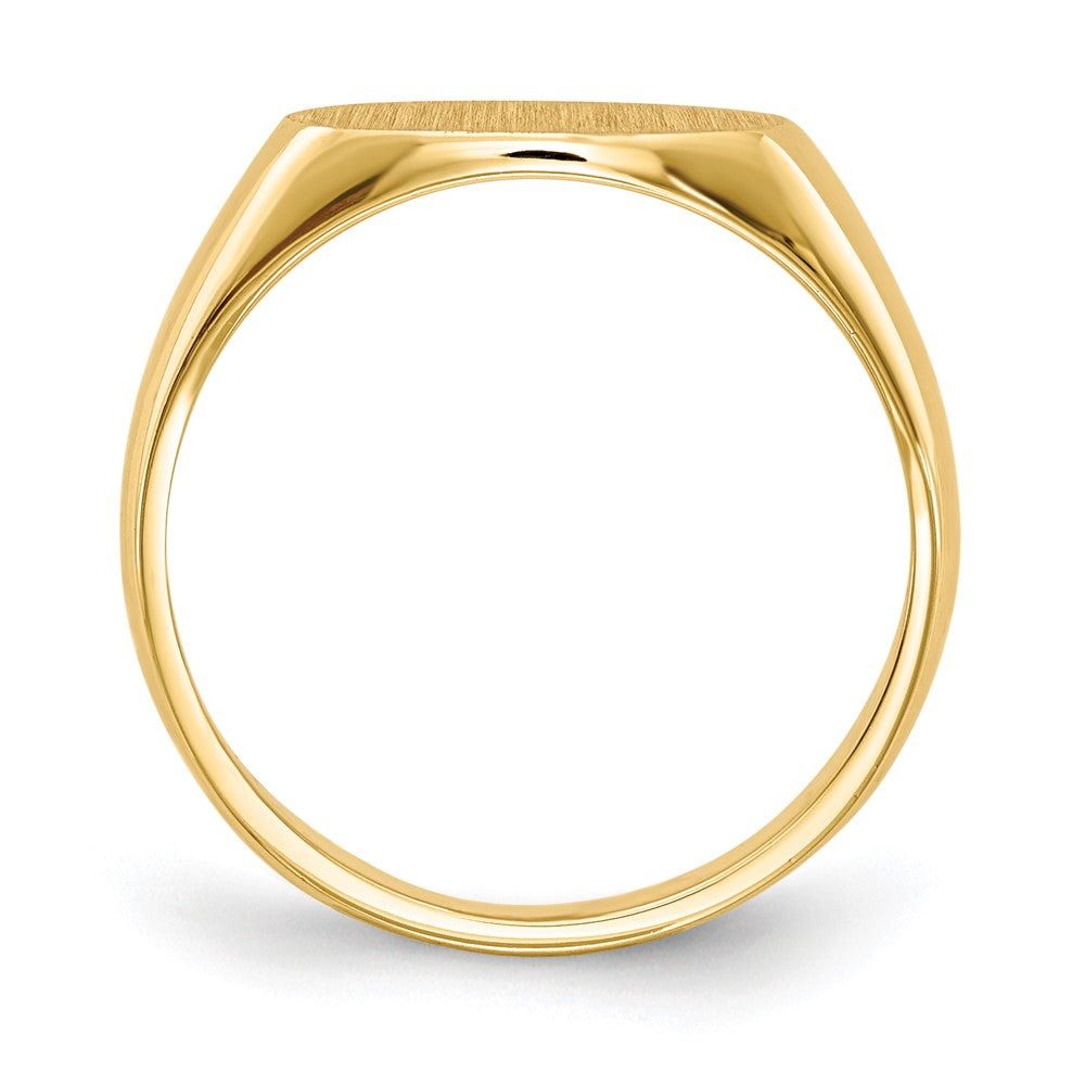 14k 11.5x East-West Oval Closed Back Signet Ring
