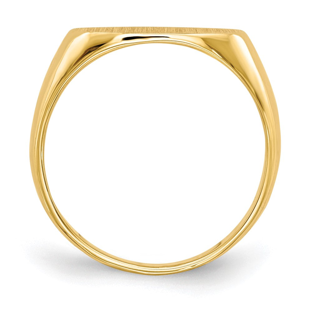 14k 13.0x East-West Oval Closed Back Signet Ring