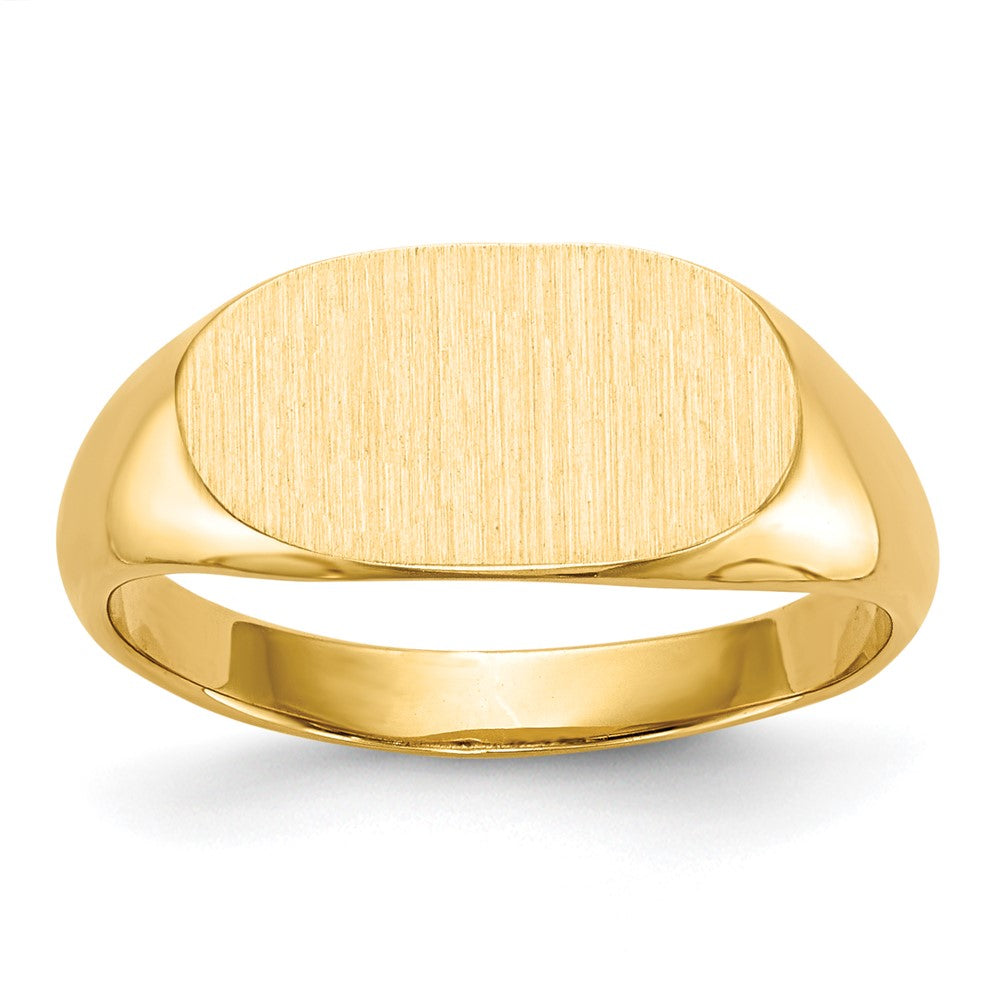 14k 13.0x East-West Oval Closed Back Signet Ring