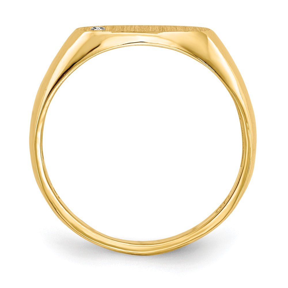 14k 6.5x A Diamond Open Back Signet Ring