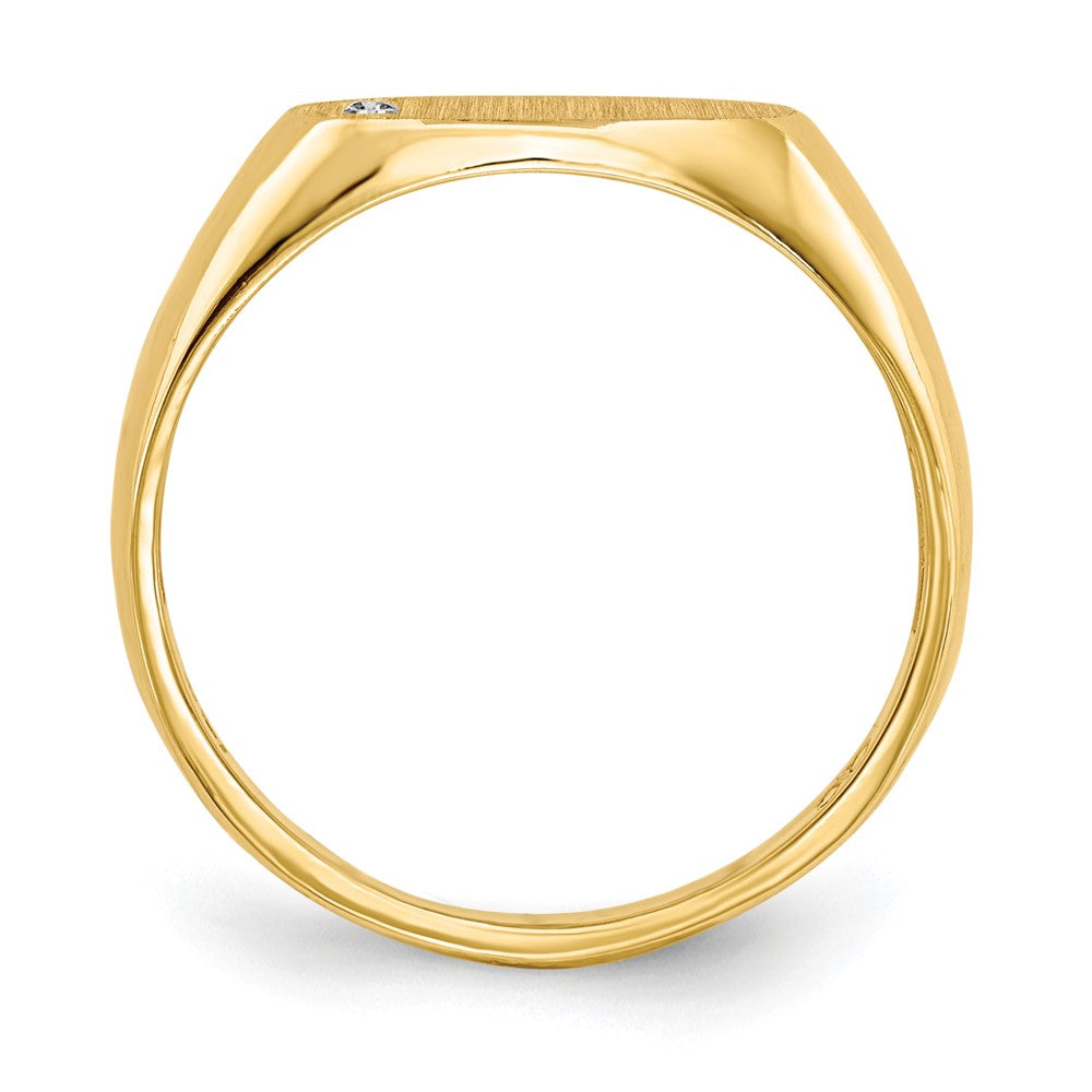 14k 1/2 point A Diamond 11.0x Oval Open Back Signet Ring