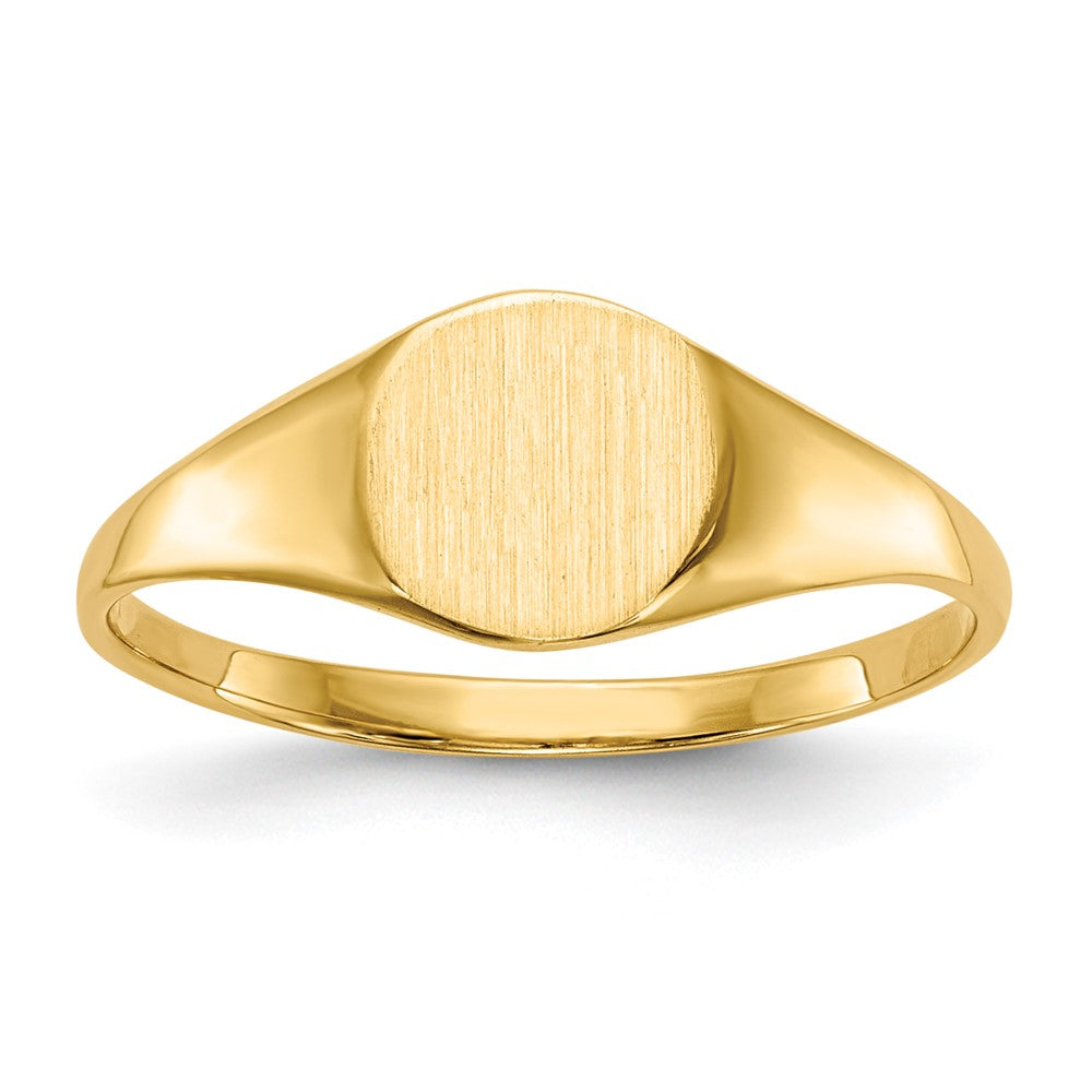 14k 6.5x Round Closed Back Signet Ring