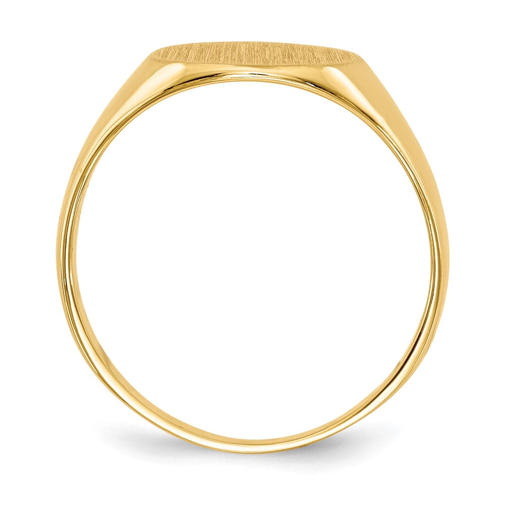 14k 9.5x Round Closed Back Signet Ring