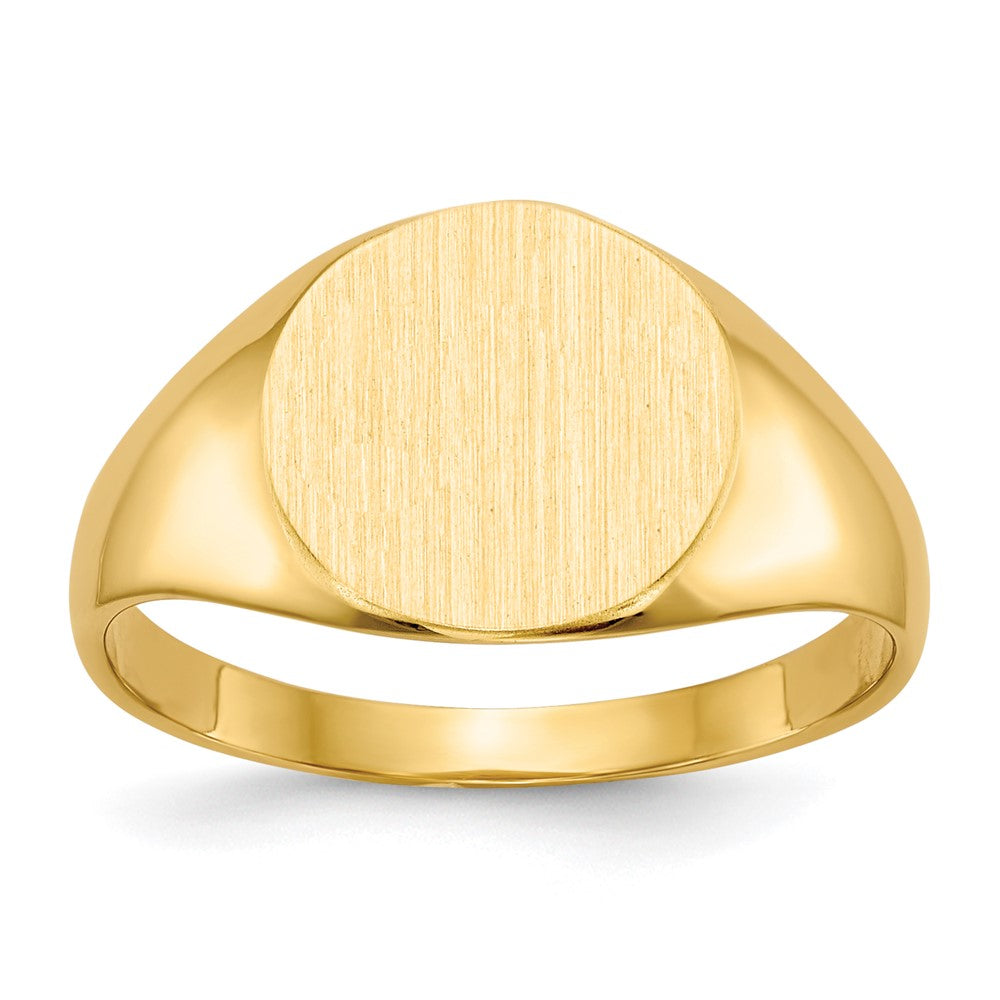 14k 9.5x Round Closed Back Signet Ring
