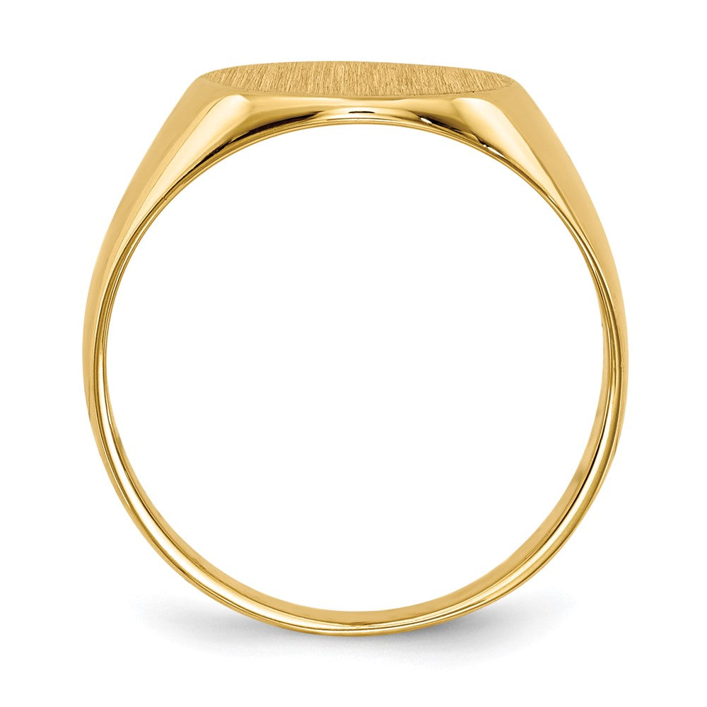 14k 10.5x Round Closed Back Signet Ring