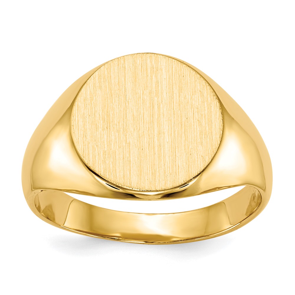 14k 11.5x Round Closed Back Signet Ring