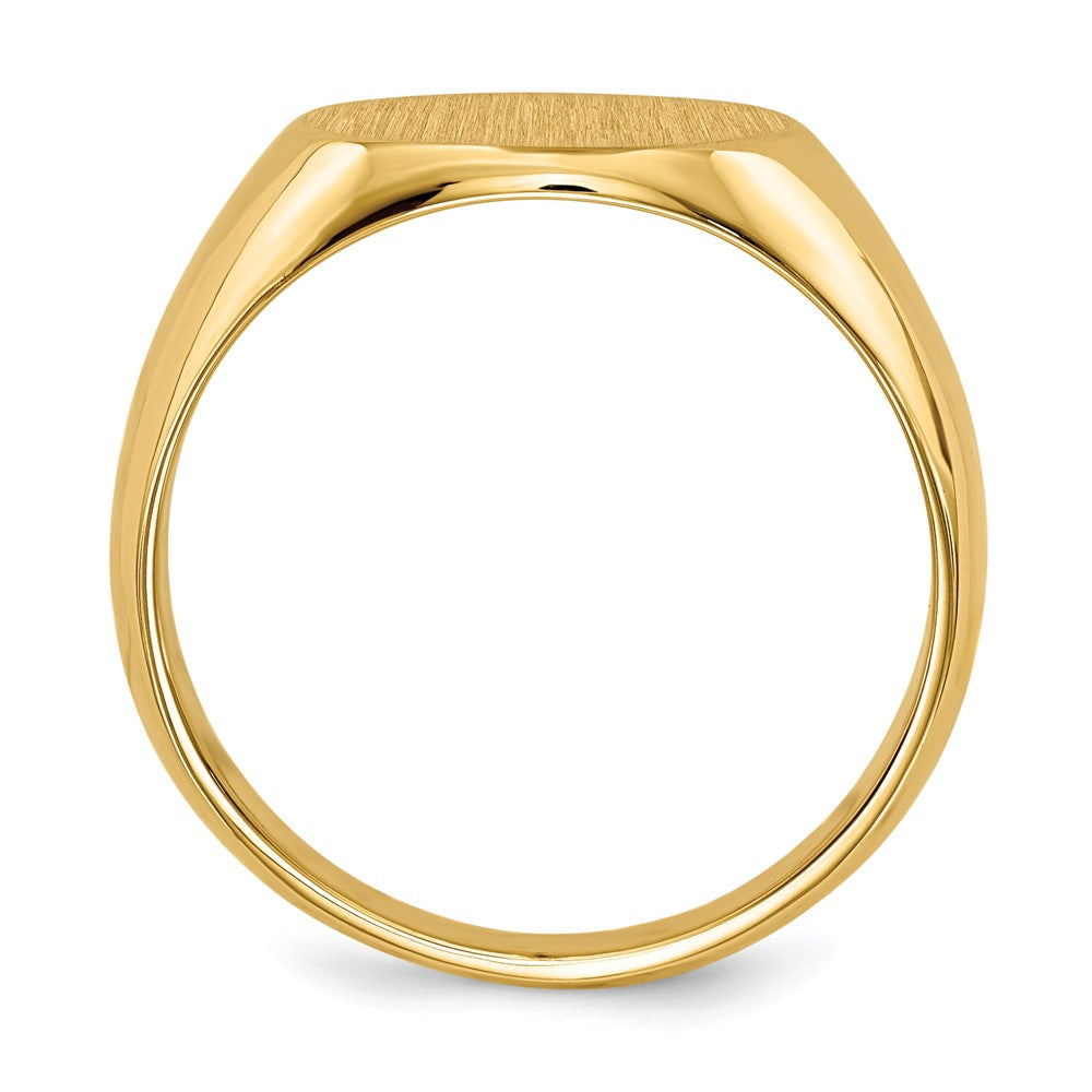 14k 13.5x Round Closed Back Mens Signet Ring