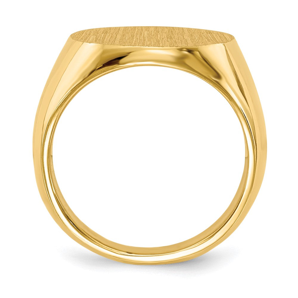 14k 15.5x Round Closed Back Signet Ring