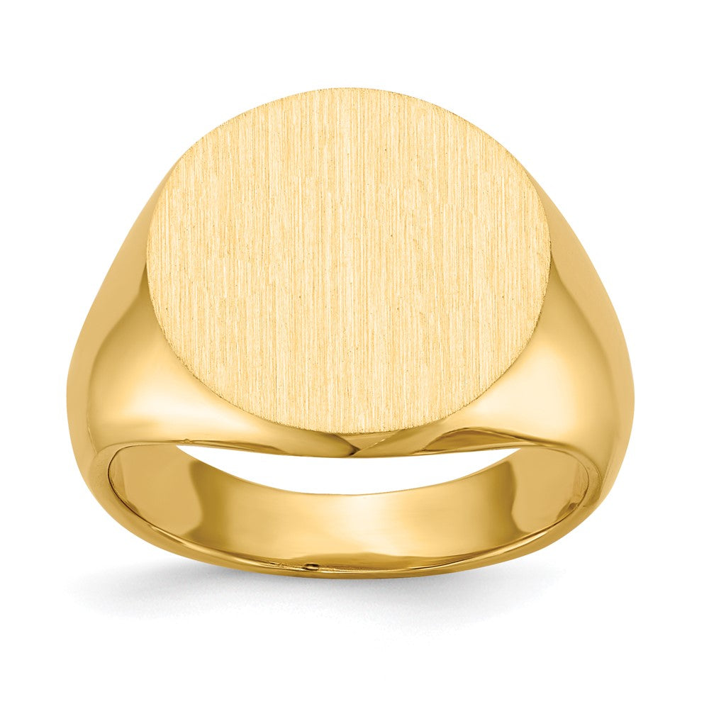14k 15.5x Round Closed Back Signet Ring